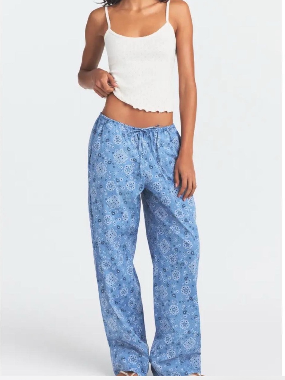 Skims Cotton Poplin Sleep Straight Leg Pants